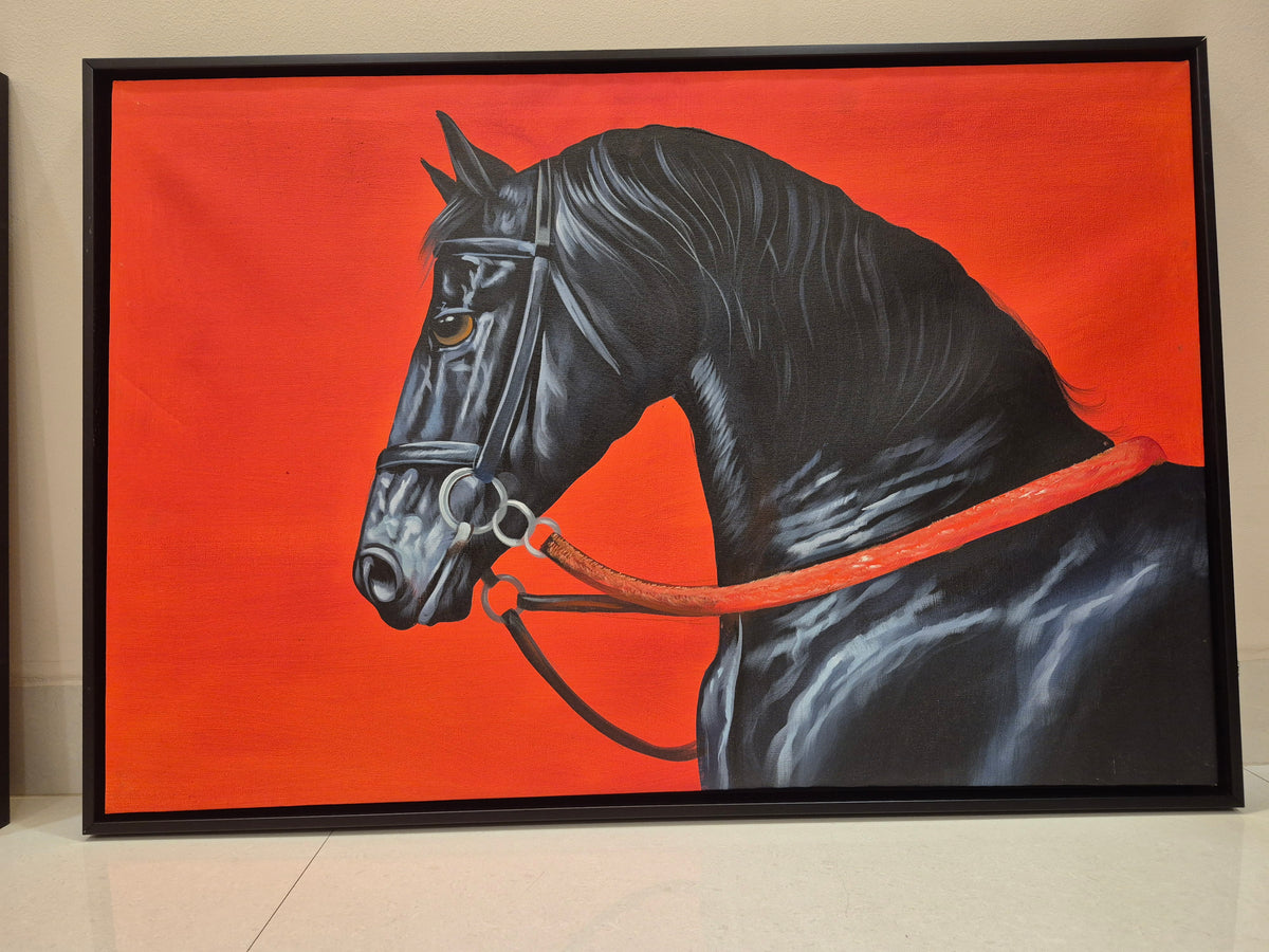 Crimson Black Horses Set of 2 The Palace of Hues