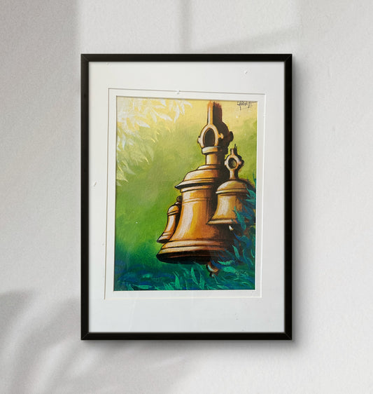 Temple Chimes - Brass Bell Wall Art II
