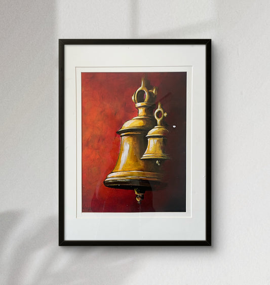 Temple Chimes - Brass Bell Wall Art III