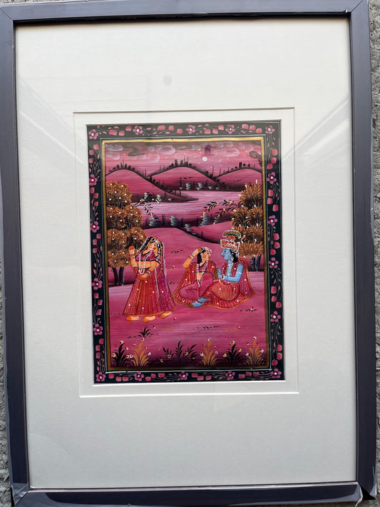Pichwai Art - Krishna Under the Red Moon The Palace of Hues