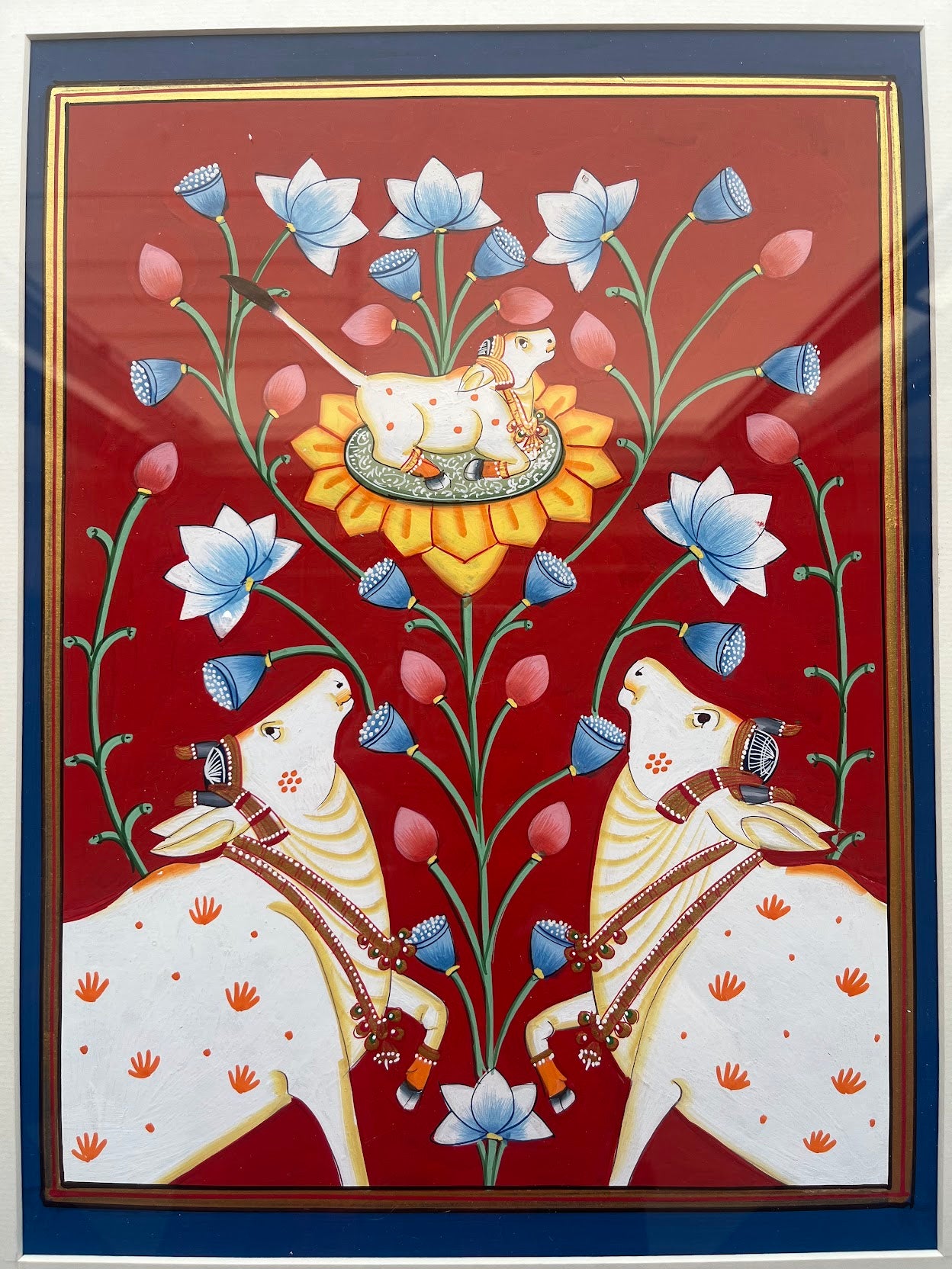 Pichwai Art Set of 3 - Red Amber The Palace of Hues