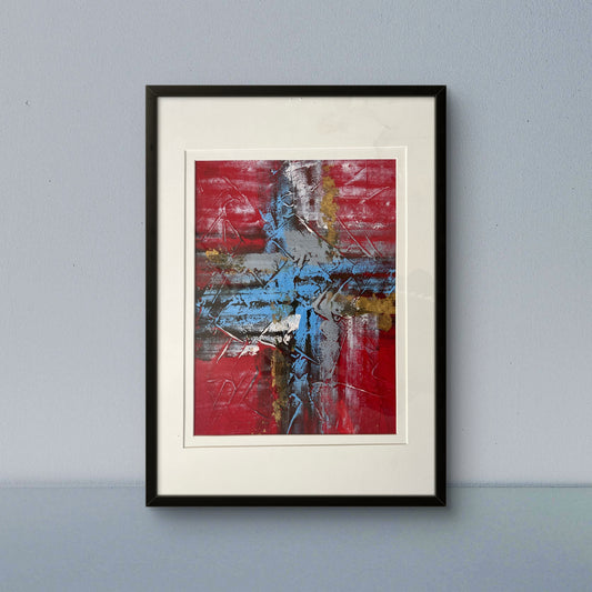 Crimson Drift - Textured Abstract Art