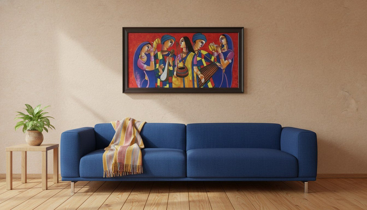 Indian Folk Musicians Canvas
