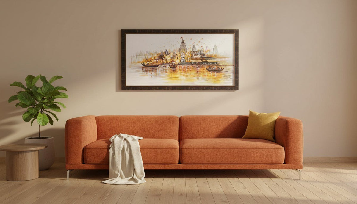 Varanasi River Scene Painting