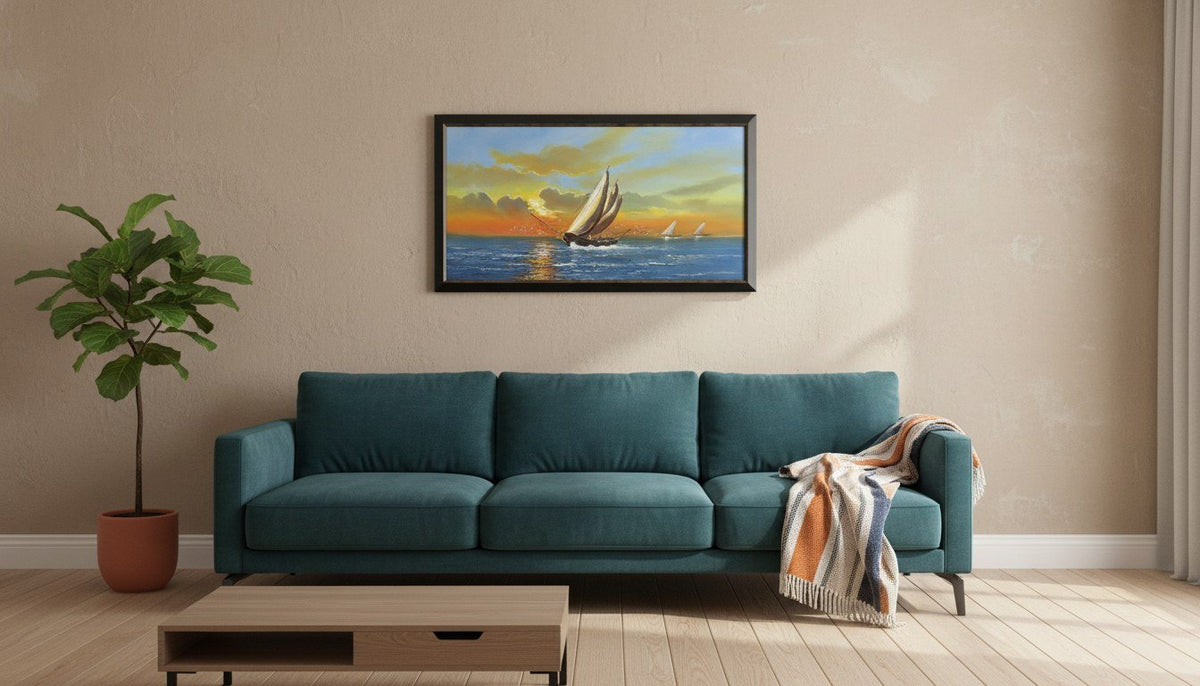 Sailing Sunset Oil Painting