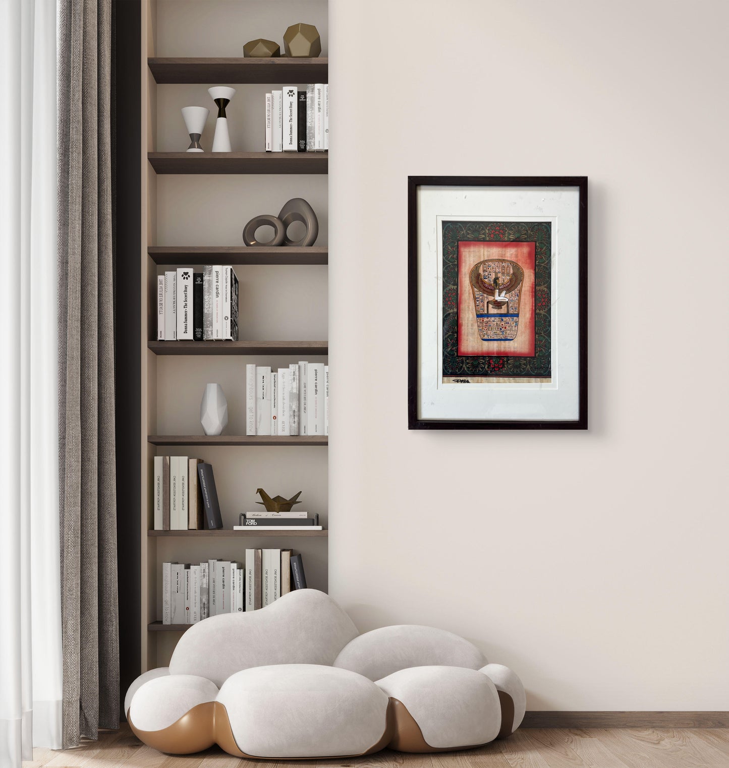 Egyptian Papyrus Art - The Winged Goddess The Palace of Hues