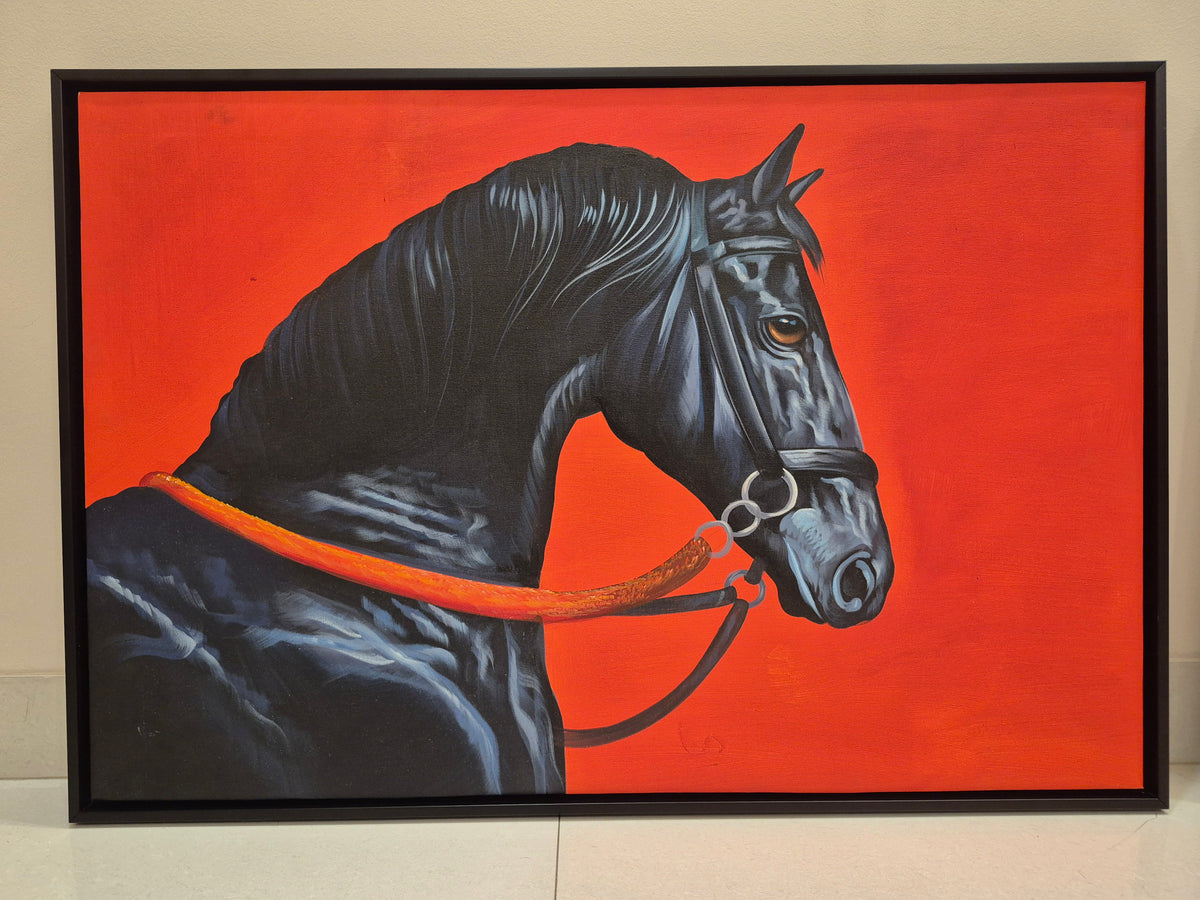 Crimson Black Horses Set of 2 The Palace of Hues