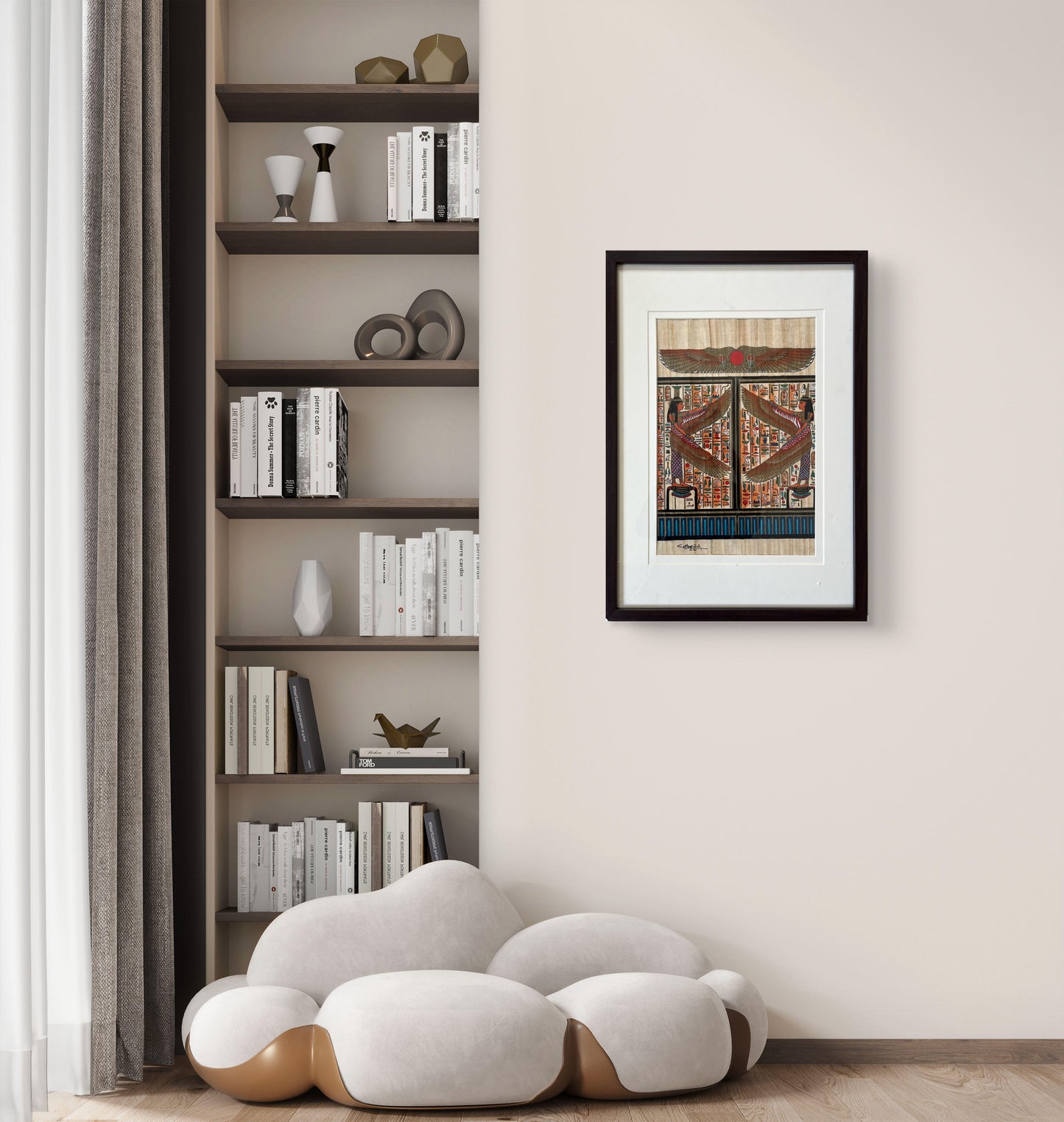 Egyptian Papyrus Art - Guardians of the Temple The Palace of Hues