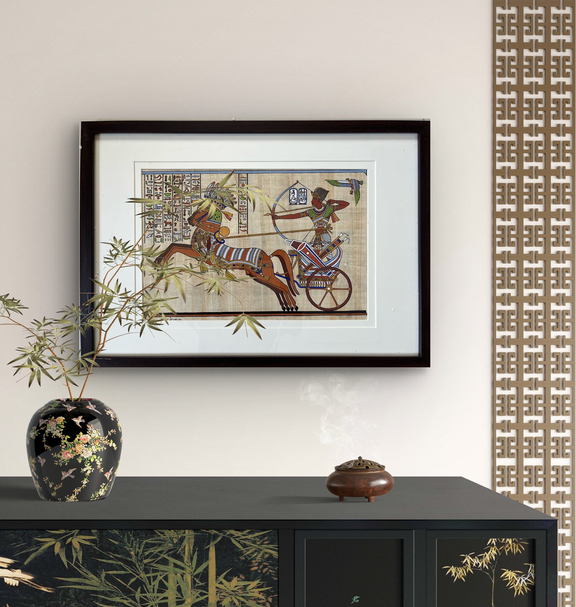 Egyptian Papyrus Art - Pharaoh’s Chariot The Palace of Hues