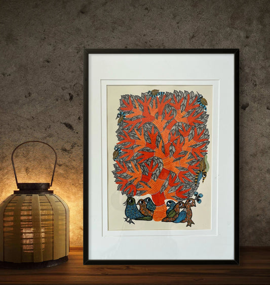 Gond Art - Tree of Many Stories The Palace of Hues