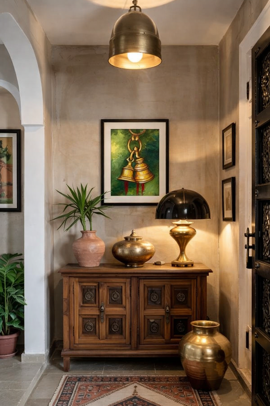 Temple Chimes - Brass Bell Wall Art IV