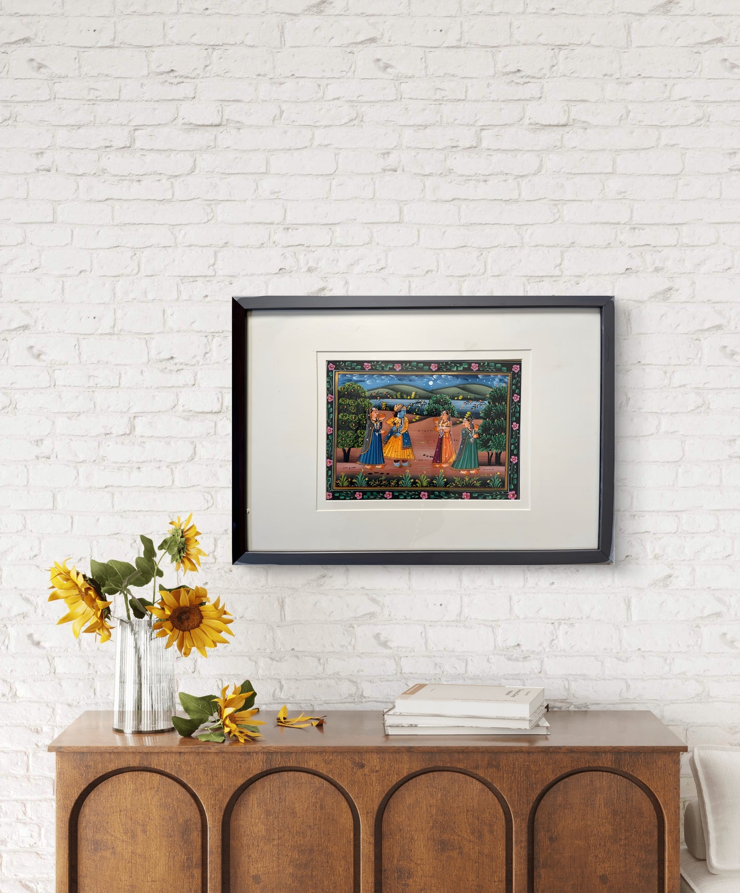 Pichwai Art - Radha-Krishna under the moon The Palace of Hues