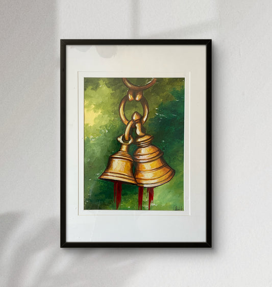Temple Chimes - Brass Bell Wall Art IV