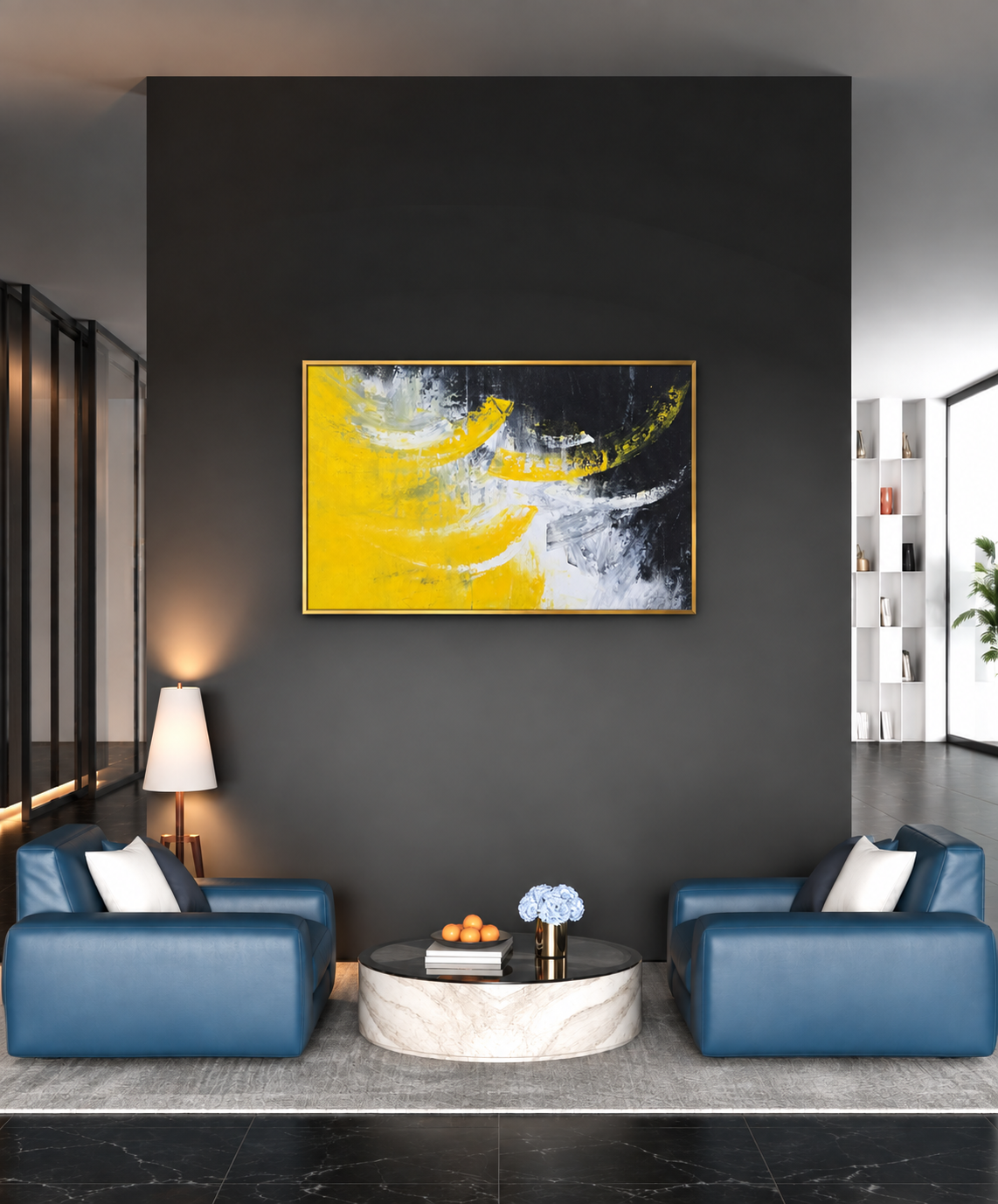 Yellow and Black Abstract The Palace of Hues