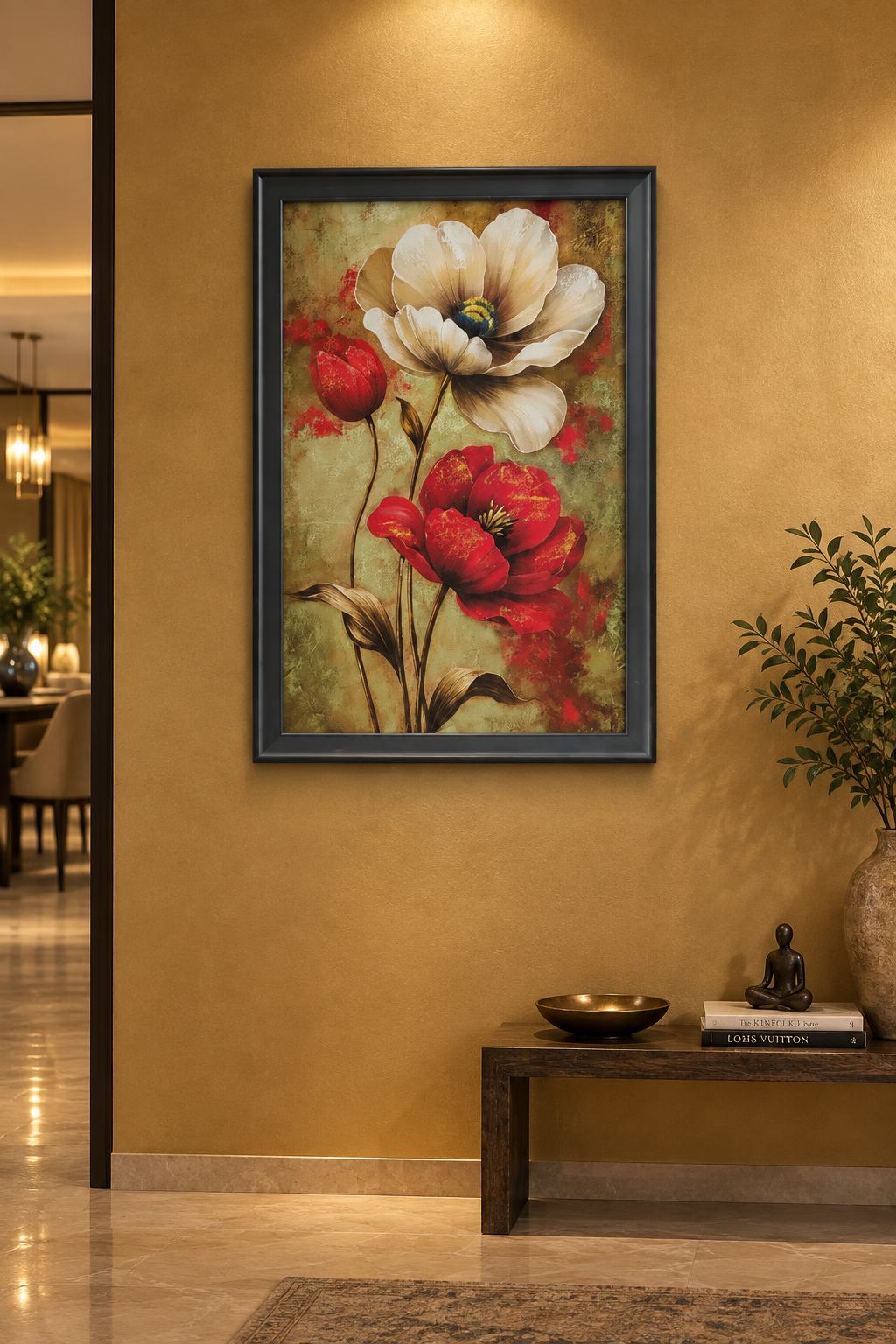 The Textured Poppies in Gold The Palace of Hues