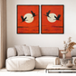 Crimson Cranes – Handmade Bird Painting Set of 2 The Palace of Hues