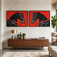 Crimson Black Horses Set of 2 The Palace of Hues