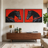 Crimson Black Horses Set of 2