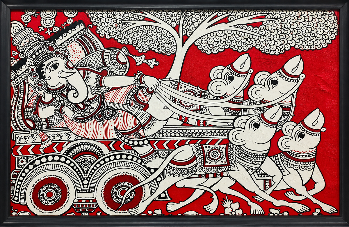 Ganesha in Red Chariot The Palace of Hues