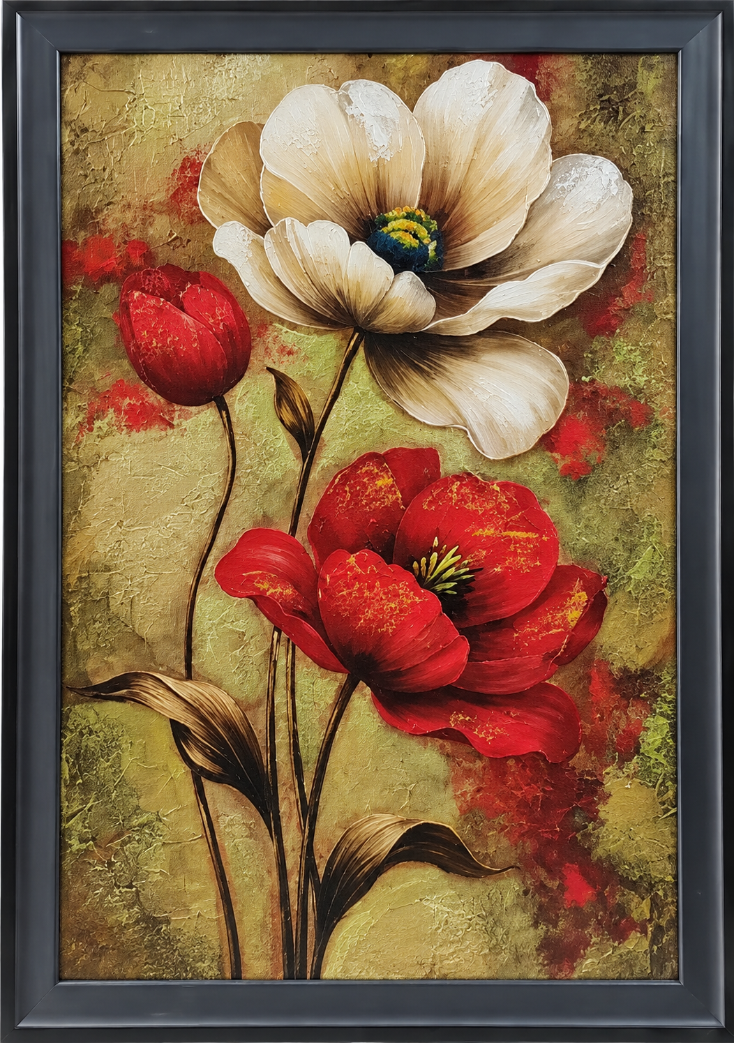 The Textured Poppies in Gold The Palace of Hues
