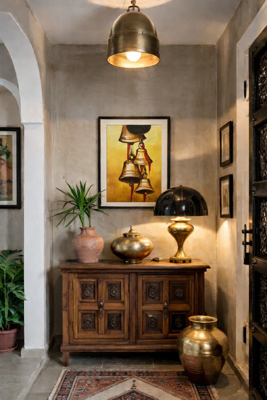 Temple Chimes - Brass Bell Wall Art