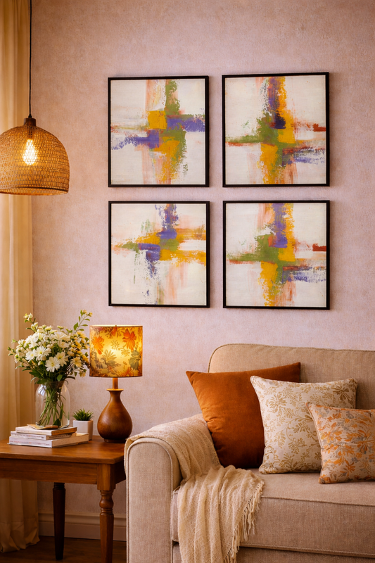Abstract Art Set of 4 The Palace of Hues