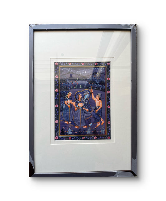 Pichwai Art - Krishna Under the Moon (Set of 2) The Palace of Hues