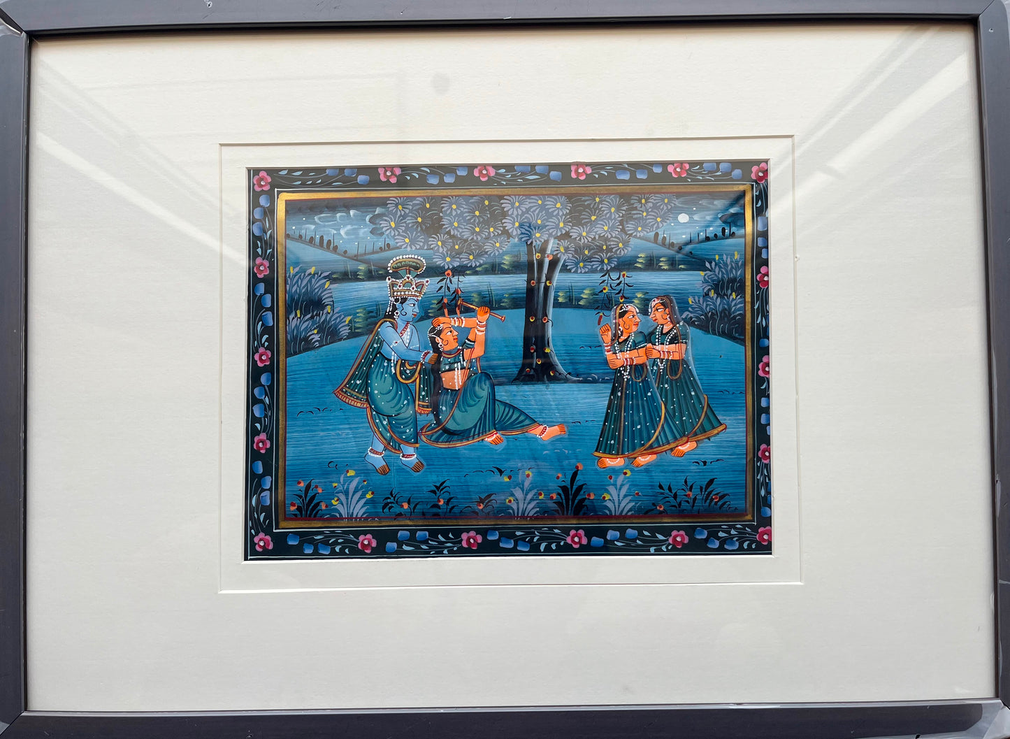 Pichwai Art - Krishna under the moon II The Palace of Hues