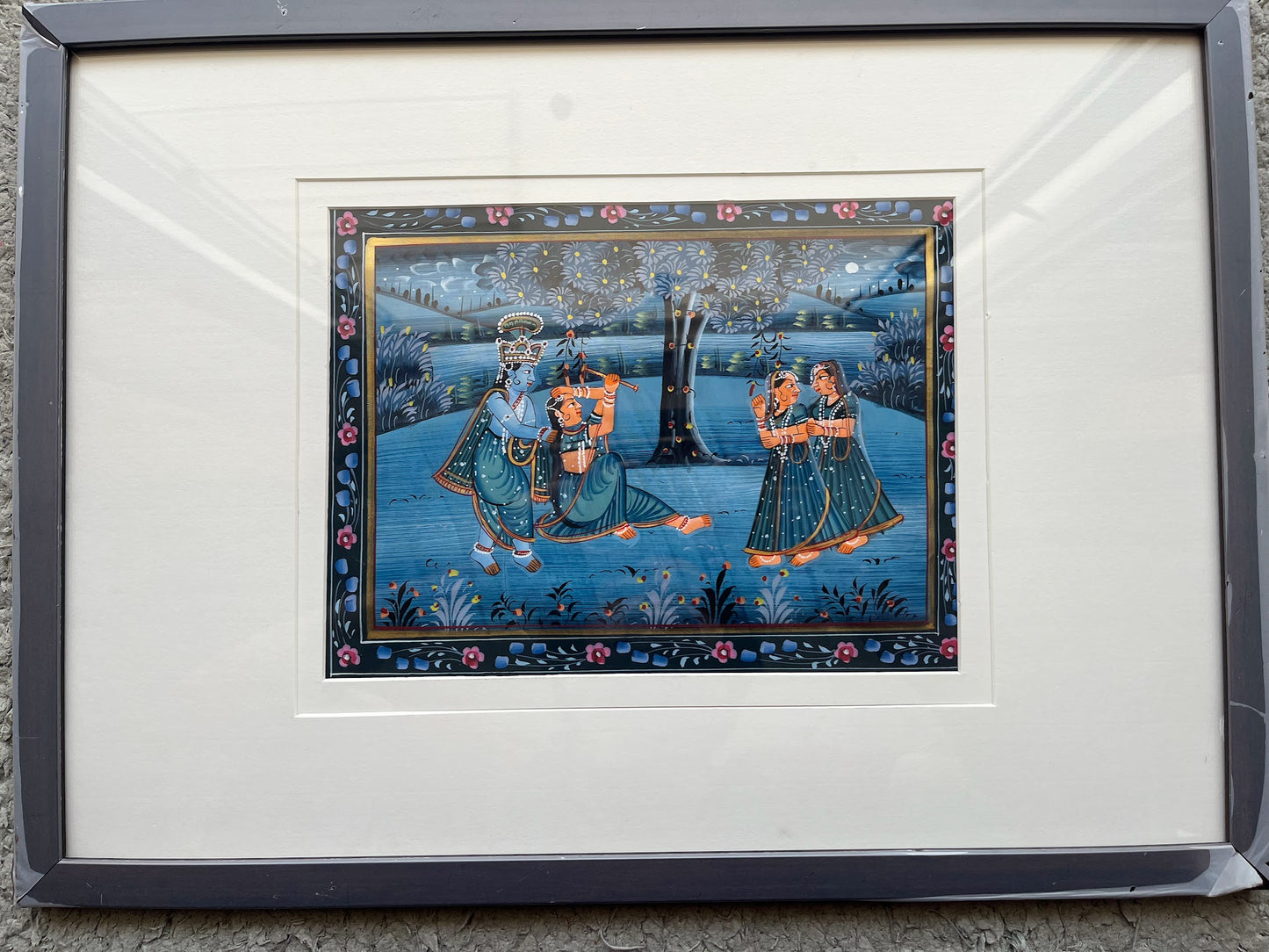 Pichwai Art - Krishna under the moon II The Palace of Hues