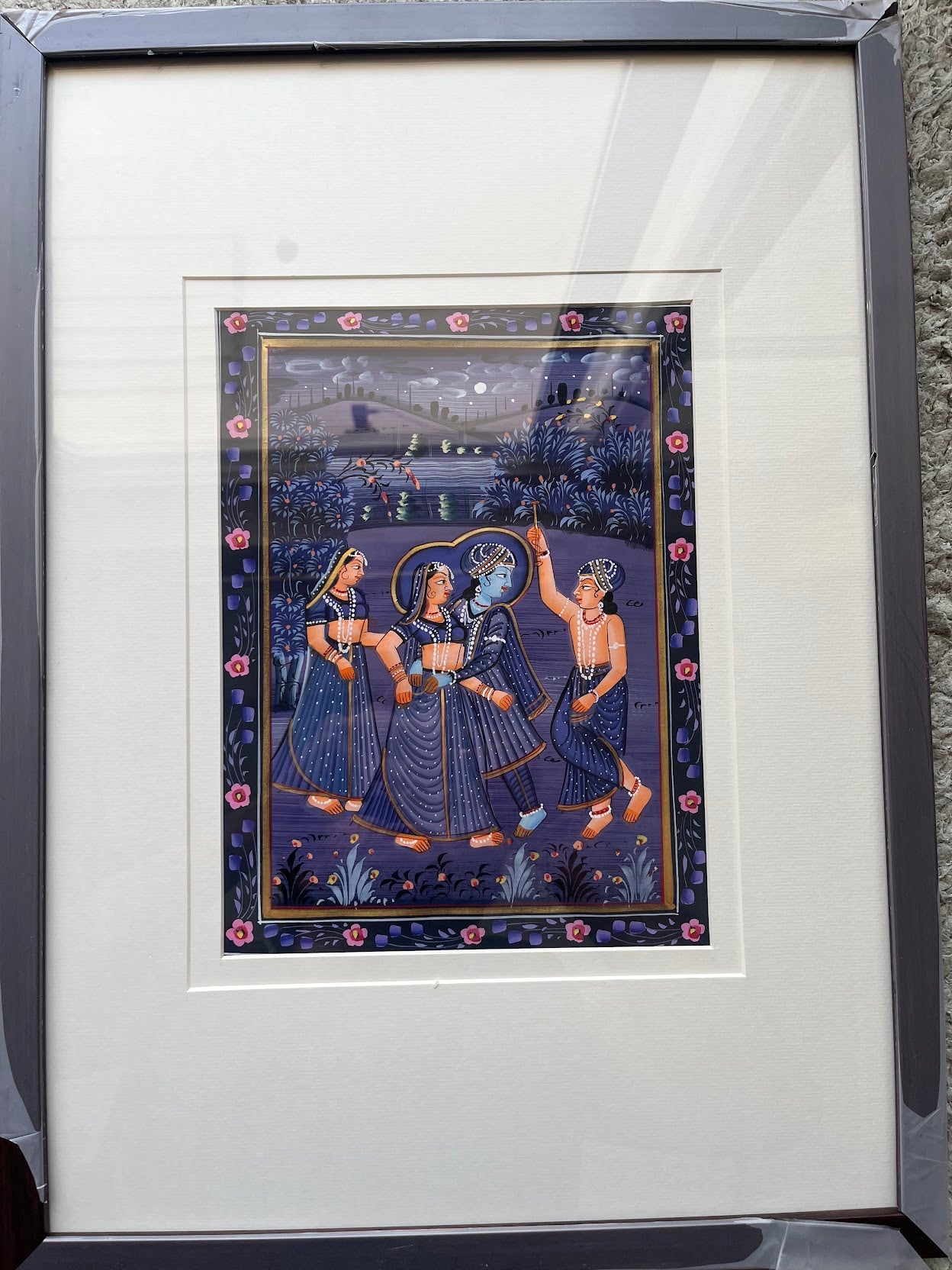 Pichwai Art - Krishna Under the Blue Moon The Palace of Hues
