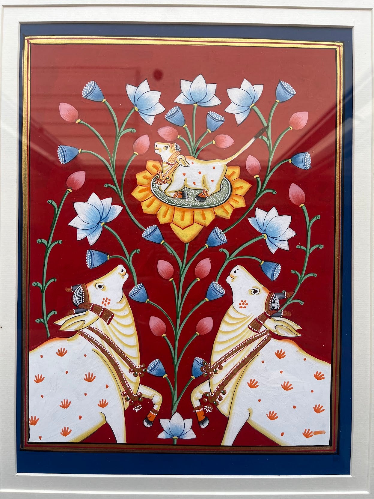 Pichwai Art Set of 3 - Red Amber The Palace of Hues