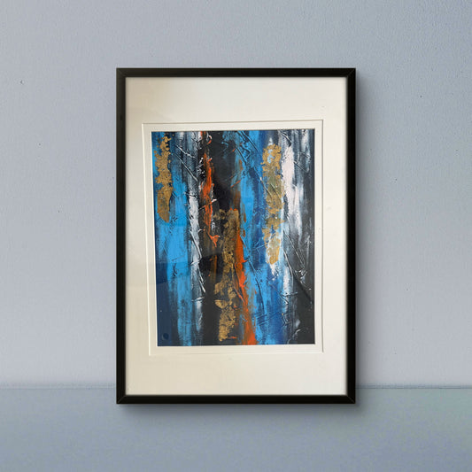 Midnight Ember - Textured Abstract Art