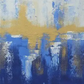 Abstract Coastal Horizon Painting, brushwork detail