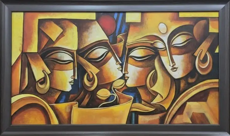 Abstract Figure Composition, framed