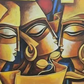 Abstract Figure Composition, brushwork detail