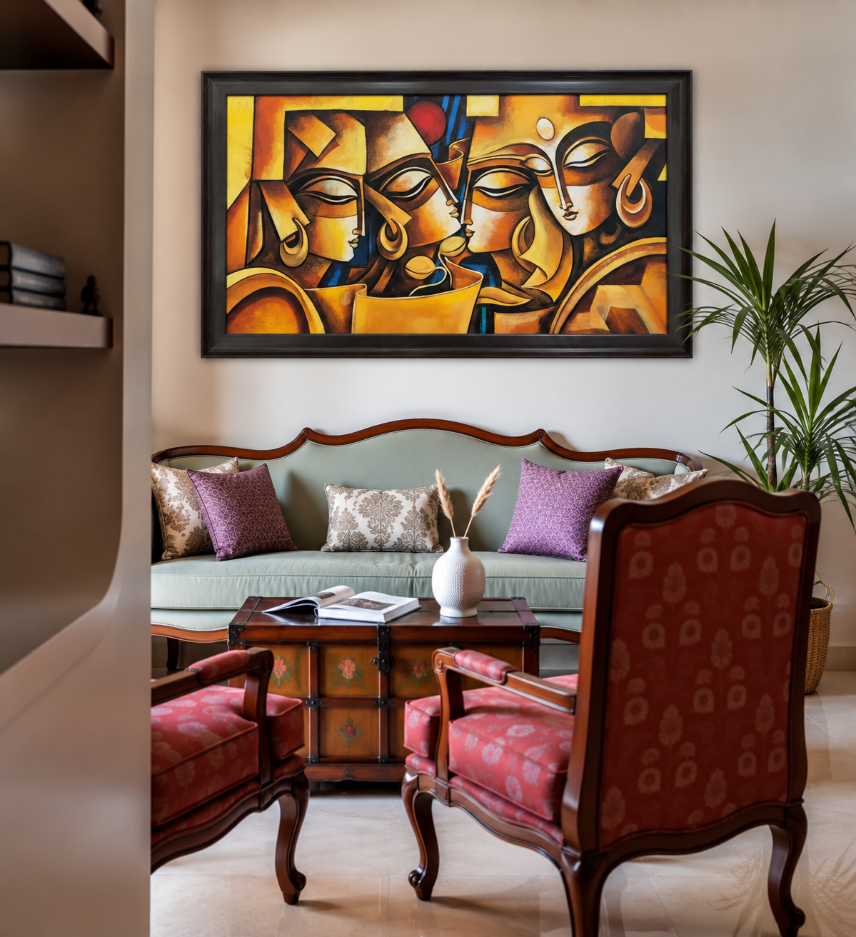 Abstract Figure Composition shown in a room setting