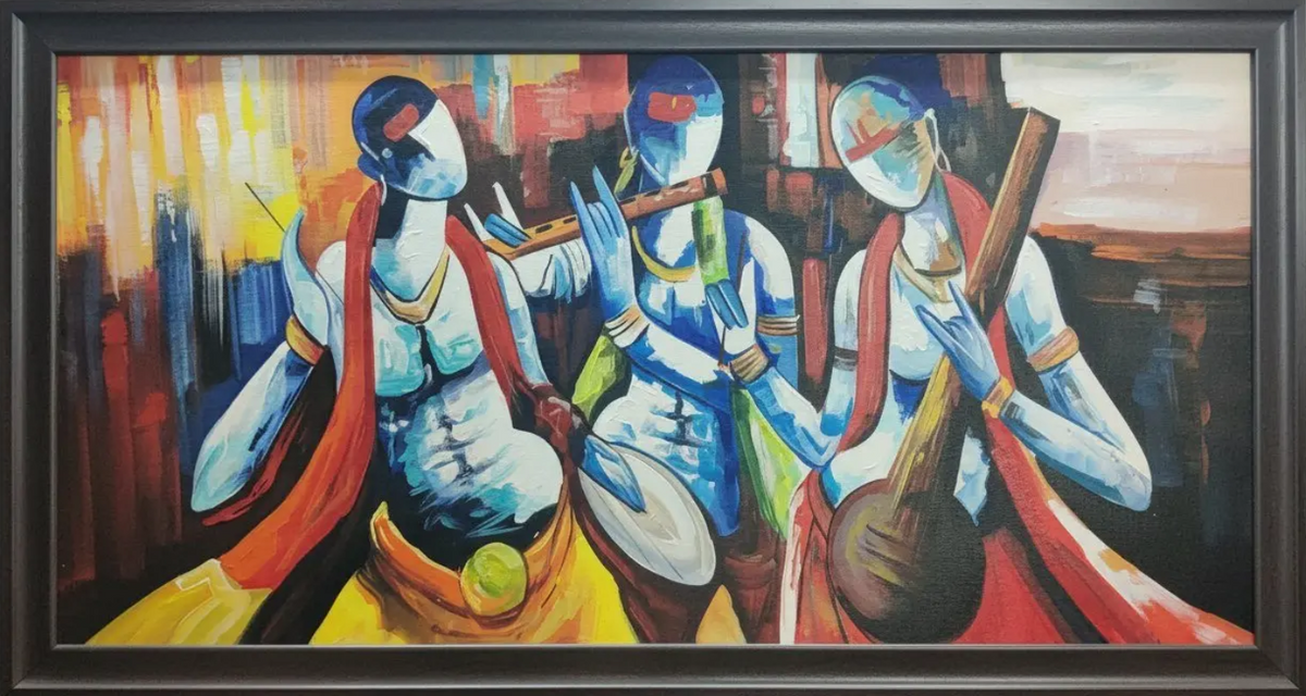 Abstract Musicians Canvas Art, framed