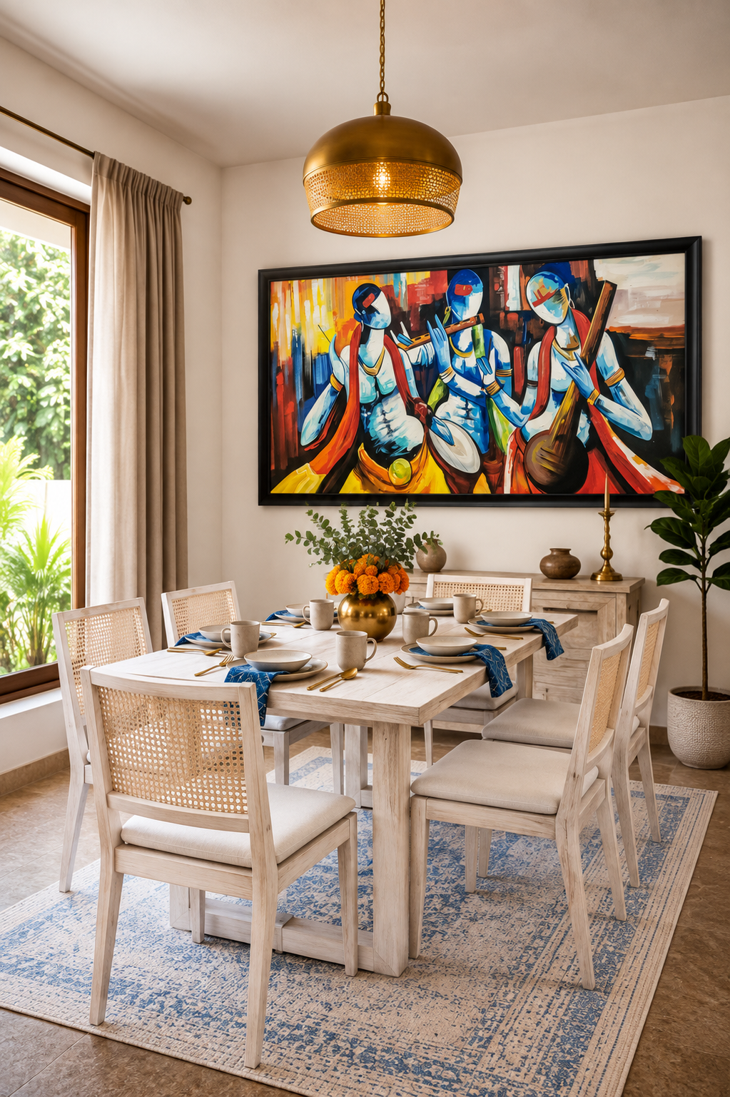 Abstract Musicians Canvas Art shown in a room setting