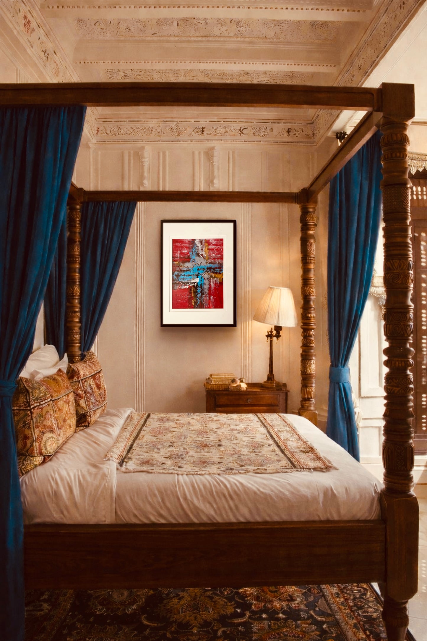 Crimson Drift - Textured Abstract Art