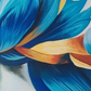Blue Lotus Flower Artwork, brushwork detail
