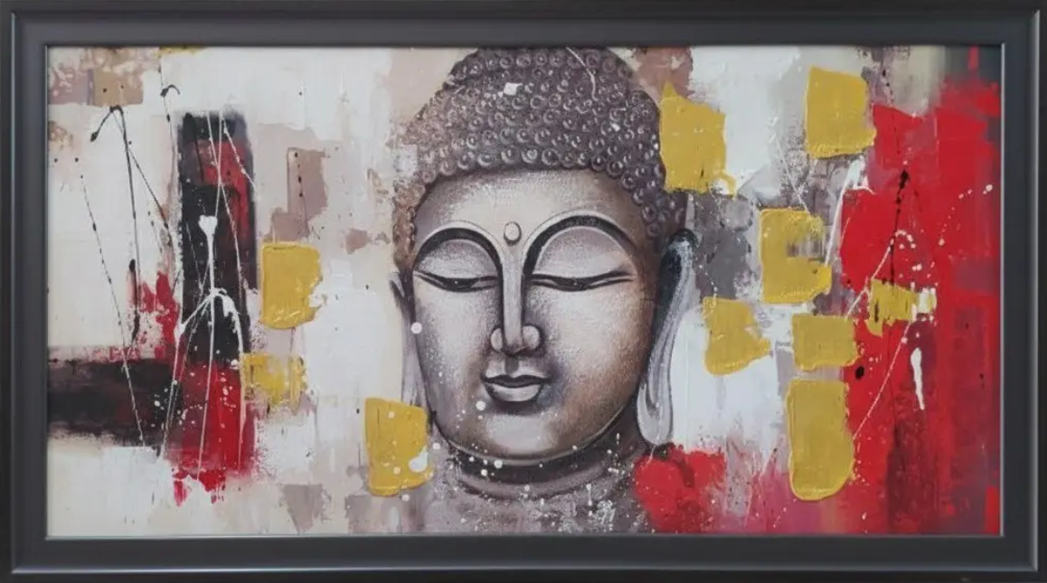 Buddha Abstract Canvas Art, framed