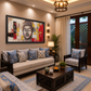 Buddha Abstract Canvas Art shown in a room setting