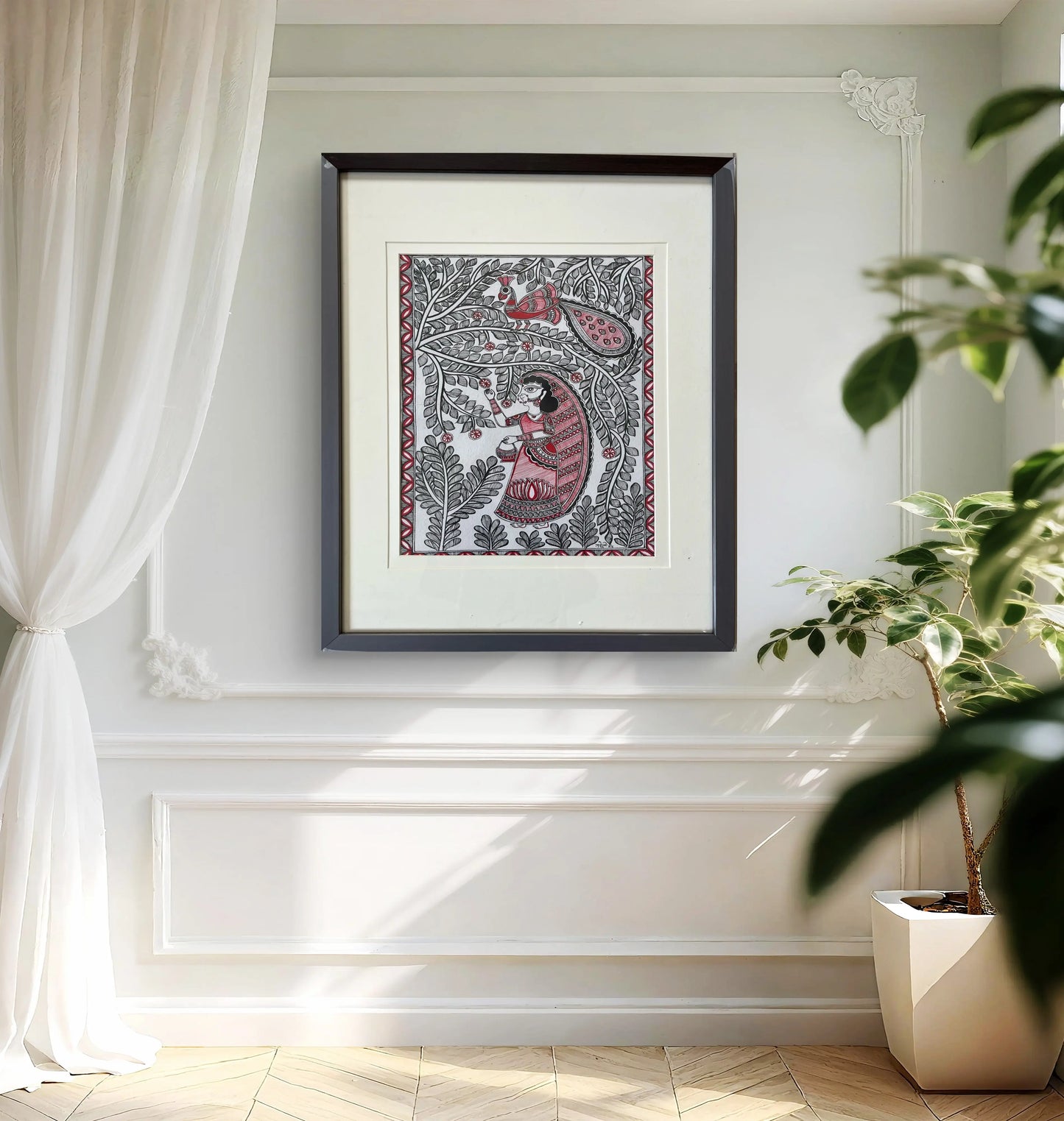 Madhubani - Lady in the Grove The Palace of Hues