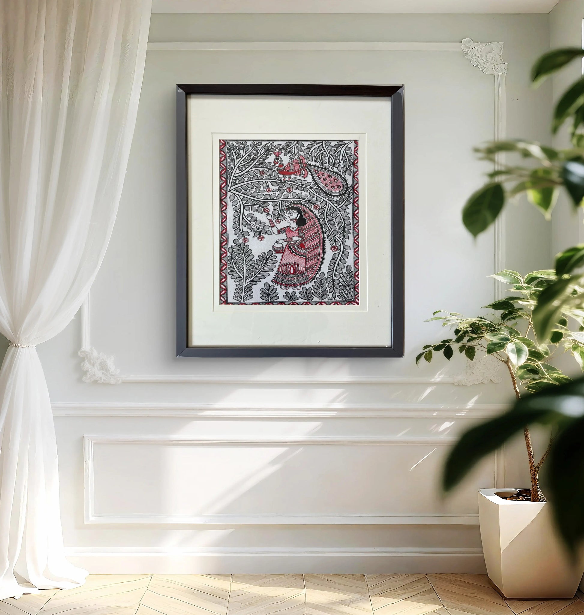 Madhubani - Lady in the Grove The Palace of Hues