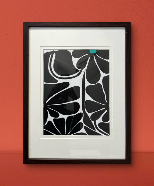 Hand Painted Bohemian Black Set of Three