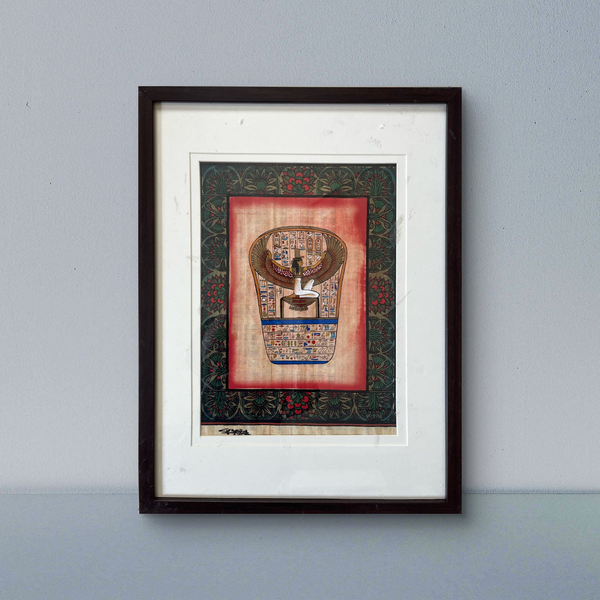 Egyptian Papyrus Art - The Winged Goddess The Palace of Hues