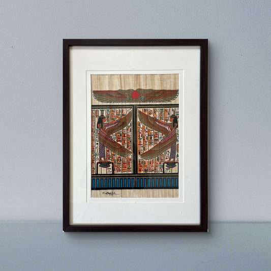 Egyptian Papyrus Art - Guardians of the Temple The Palace of Hues