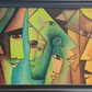 Cubist Faces Canvas Art, framed