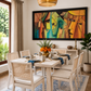 Cubist Faces Canvas Art shown in a room setting
