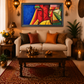 Cubist Figures Wall Decor shown in a room setting